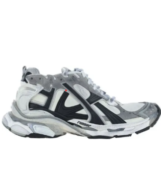Gray Polyurethane Athletic Sneakers