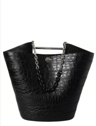 BALENCIAGA Crocodile Leather Maxi Bucket Bag