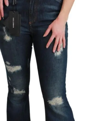 Dolce & Gabbana  Blue Cotton Flared Jeans