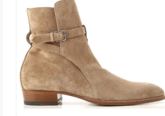 Saint Laurent  Beige Calfskin Ankle Boots