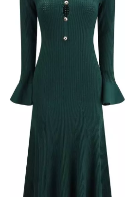 Bicolor Viscose Casual Dress