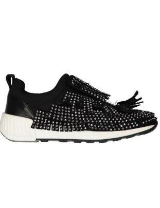 Black Fabric Athletic Sneakers