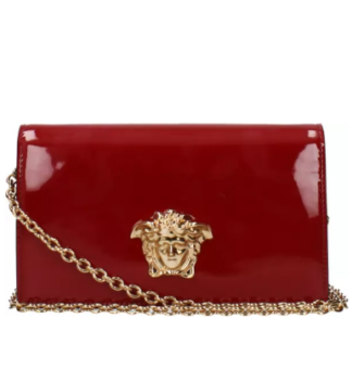 Versace  Red Leather Clutch Bag