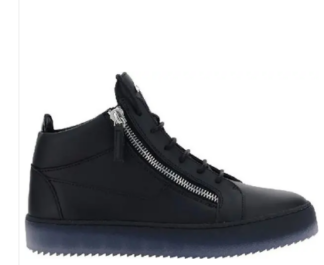 Giuseppe Zanotti  Black Calfskin High Top Sneakers