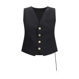 Black Polyester Waistcoat