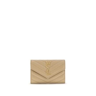 Beige Calf Leather Bos Taurus Wallet