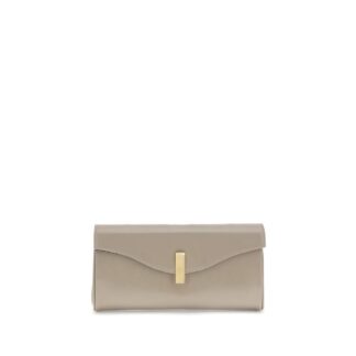 Beige Leather Clutch Bag