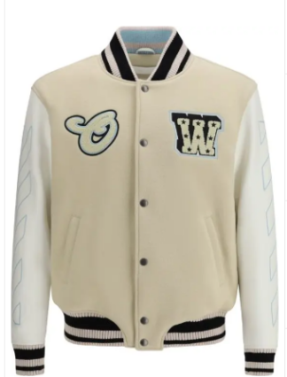 Off-White  Beige Wool Bomber
