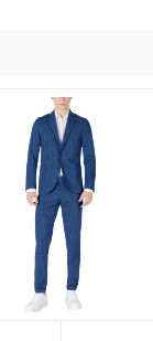 Mulish Blue Cotton Two-Piece Suit