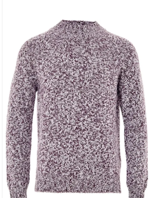 Gran Sasso Two-Tone Wool Turtleneck Sweater (Burgundy / White)