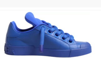 Dolce & Gabbana  Blue Leather DG Logo Sole Low Top Sneakers Shoes