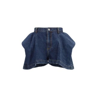 Blue Cotton Bermuda Shorts