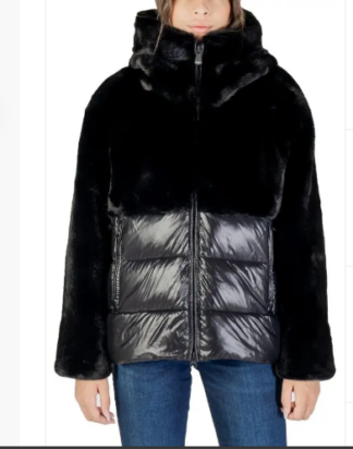 Blauer  Black Polyester Coat